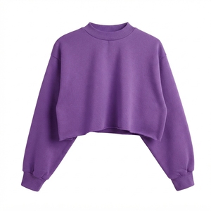 Sudadera Casual Corta de Cuello Redondo para Mujer, Manga Larga, Tejido Suave, Cómoda, Proveedor de Ropa Personalizada - Product Image 5