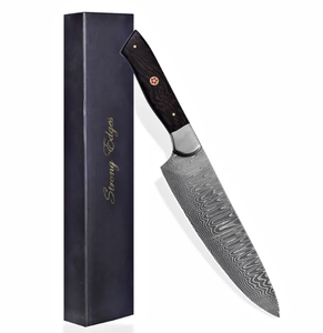 Couteau de Chef Traditionnel en Acier Damas Forgé à la Main, Écologique, Personnalisé, Ambidextre, Manche en Bois, Tranchant comme un Rasoir, Vente en Gros - Product Image 2