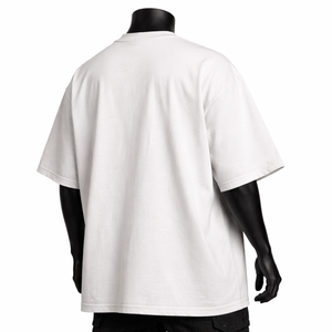 100% <b>White</b> Cotton Printed <b>Heavyweight</b> Knitted Breathable Anti-Wrinkle Streetwear Short Sleeve Crew Neck Plain Daily Wear <b>T</b>-<b>Shirt</b> - Product Image 5