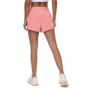 กางเกงขาสั้นผู้หญิงเอวสูง แห้งเร็ว สำหรับเล่นกีฬา มีแถบยางยืด แฟชั่นสำหรับวิ่งและออกกำลังกาย มีกระเป๋า - Product Image 2