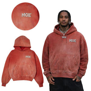 ผู้ผลิตเสื้อฮู้ดดี้ผู้ชายคุณภาพสูงแบบสั่งทำสีรุ้งสุดเทรนดี้ สไตล์สตรีท ทรงโอเวอร์ไซส์ ผ้าฝ้าย 100% แบบครอป ซันเฟด - Product Image 5