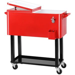 80Qt Red Box with Drain Pipe Black Square Tube Freezer Incubator Cooler Box - Product Image 2
