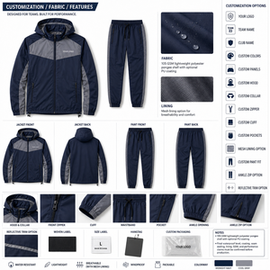 Chaqueta Deportiva Impermeable con Capucha y Logotipo Personalizado, Pantalones con Forro de Malla Transpirable y Bolsillo Trasero con Cremallera, Venta al Por Mayor - Product Image 5