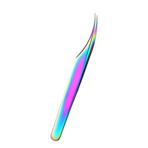 Outils de maquillage professionnels, pinces à cils, extensions, pinces à cils en acier inoxydable, arc-en-ciel, pinces à cils colorées - Product Image 2