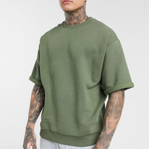 T-shirt Premium Homme en Coton Épais 100% Coton Col Montant Uni Anti-rétrécissement Streetwear – T-shirts pour Hommes - Product Image 1
