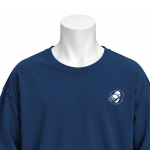 <b>Navy</b> <b>Blue</b> Reversed LS Tee Oversized Long Sleeve Cotton T <b>Shirt</b> Washed Finish Drop Shoulder Casual Streetwear Loose Fit Daily Top - Product Image 3