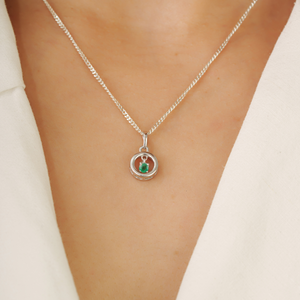Simple Geometric Design May Birthstone Natural <b>Emerald</b> Gemstone 925 Sterling Silver Fine <b>Pendant</b> For Girls - Product Image 2