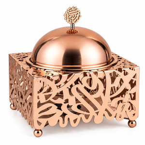 Cacerola Moderna de Acero Inoxidable con Tapa de Cúpula, Diseño de Corte Láser, Revestimiento Multicapa, Apta para Inducción y Gas, 24 cm de Diámetro, Apta para Horno - Product Image 1