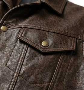 Stylish Men’s Vintage Brown Leather Vest Classic Snap Button Motorcycle Biker Waistcoat for Casual Streetwear Fashion - Product Image 4