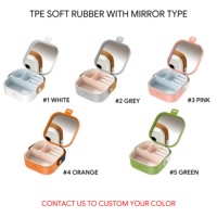 Boîte de rangement portable avec logo personnalisé, cadeau promotionnel avec coque en PP, doublure en silicone et poignée en cuir