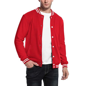 Blouson universitaire d'hiver personnalisé pour homme, corps en laine, col montant, fermeture boutonnée, tissu en toile matelassé, manches longues en cuir sur le devant - Product Image 1