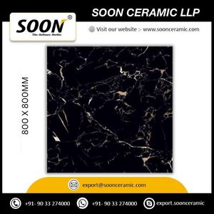 APOLLOW BLACK Carreaux de porcelaine vitrifiés brillants 80 x 80 cm pour la décoration de chambre et de salon, faits à la main, prochainement disponibles - Product Image 5