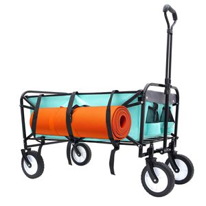 Carro plegable para todo terreno, ruedas verdes, 225lbs, compatible con carro utilitario de playa para deportes, pesca, Camping - Product Image 6