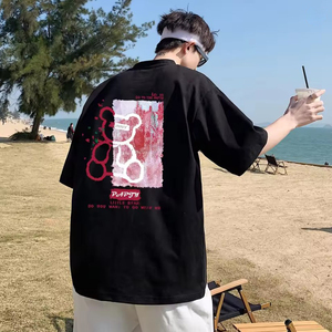 Camiseta Personalizada con Gráficos 100% Algodón para Hombre, Logotipo Impreso, Venta al Por Mayor, Hombros Caídos, Corte Holgado, Fábrica de Bangladesh - Product Image 2