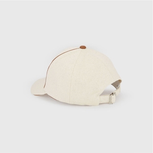 Gorra de Béisbol de Lujo Personalizada de 6 Paneles, Gorra Deportiva de Lona Crema de Alta Calidad con Ribete de Cuero en Contraste, Gorras Strapback al por Mayor de Moda - Product Image 6