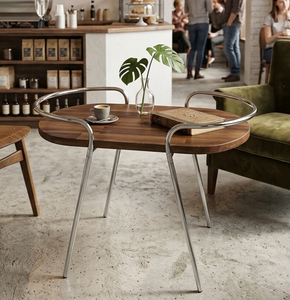 <b>Wood</b> & Metal Frame Hotel Side <b>Table</b> for Dining/Living Room-Modern Design Durable & Easy Clean - Product Image 3
