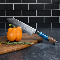Ensemble de couteaux de cuisine professionnels en acier Damas à 67 couches, 7 pièces, pour le camping en plein air, la chasse, lames faites à la main, durables et éco-responsables