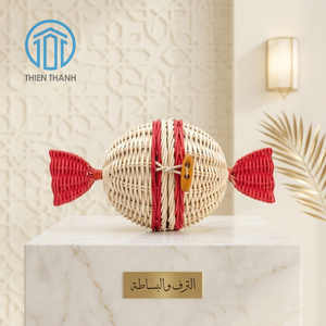 Cesta de Mimbre Elegante para Dulces, Color Rojo Gergean, para Decoración y Regalos del Festival de Ramadán, Colorida, Venta al Por Mayor, Nueva Llegada - Product Image 2