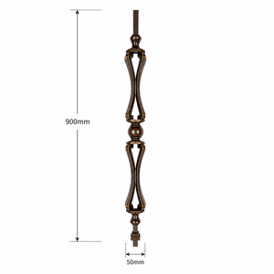 Luxury Handmade Artistic Iron Stair Baluster 900mm <b>Wall</b>-Mounted Zinc Coated Powder Coated Factory Direct Supply - Product Image 1