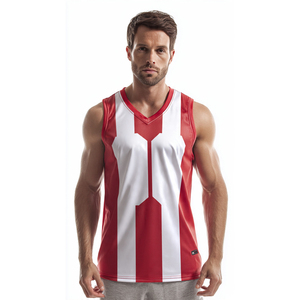 Men's Workout Fitness Wear Sublimation Singlet Tops Sleeveless Football Training Vest Men Quick Dry Sublimation Tank Tops - Product Image 4
