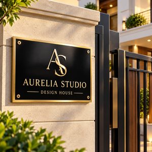 Custom Brass Logo <b>Plaque</b> Personalized Business Name Sign <b>Engraved</b> Office Name Plate Solid Brass Company Sign Professional Door - Product Image 1