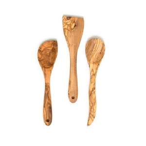 Ensemble de spatules en bois naturel, outils de cuisine en bois pour remuer, frire, mélanger, cuire et servir - Product Image 2