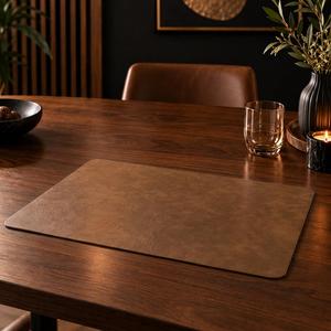 Wholesale OEM Genuine Leather Placemat Heat Proof Waterproof Real Leather Table <b>Mat</b> Set For Hotel Restaurant LPM-0117 - Product Image 3
