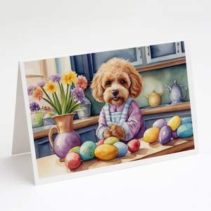 Whimsical <b>Easter</b> Cockapoo Greeting <b>Cards</b> <b>Pack</b> 8 A7 Size 5x7 Blank Note <b>Cards</b> Envelopes for Decorating for Holidays Special - Product Image 1