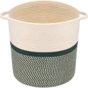 Clothing Organizer <b>Foldable</b> Collapsible Stackable 100% Cotton Woven Eco-Friendly Durable Lightweight Portable Modern <b>Basket</b> - Product Image 1