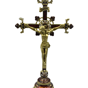 Ornement Croix Catholique, Reliques Sacrées, Décoration en Alliage Métallique, Figurines de Noël, Décor Religieux d'Église - Product Image 1