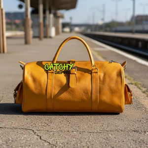 Bolsa de Viaje de Cuero Resistente al Agua, Bolsa de Gimnasio de Gran Capacidad, Bolsa de Fin de Semana de Cuero Genuino Vintage - Product Image 1