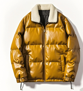 Veste bomber en fausse fourrure imperméable surdimensionnée décontractée AQTQ personnalisée pour l'hiver pour hommes - Product Image 2