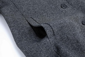 Manteau trench en laine pour femme, manches longues, col à revers, simple boutonnage, couleur unie, vêtement d'extérieur d'hiver, chaud et décontracté - Product Image 6
