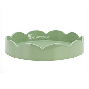 ViettimeCraft Plato de Servir Minimalista Ecológico de Madera Verde, Bandeja para Alimentos sin Contacto con la Comida, para Fiestas, Restaurantes y Catering - Product Image 4