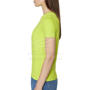 T-shirts décontractés pour femmes, 100% coton, tissu en toile, respirant, haute qualité, dernier design - Product Image 3