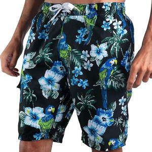 Short de bain décontracté pour homme, vert, imprimé, avec poches, séchage rapide, taille élastique, longueur mi-cuisse - Product Image 4