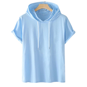 Sweat-shirts à manches courtes OEM ODM personnalisés en coton, production en gros, fabricant de vêtements pour hommes et femmes, sweats à capuche personnalisés - Product Image 2