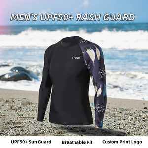Custom Logo <b>Men's</b> Breathable <b>Compression</b> Rash Guard Long Sleeve UPF 50+ Sublimated Spandex/Polyester MMA BJJ Surfing <b>Shirt</b> - Product Image 3