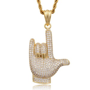 Pendentif Hip Hop Iced Out de haute qualité en argent sterling 925 plaqué or 18 carats avec diamant Moissanite VVS pour doigt - Product Image 6
