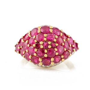 18K Natural 4.54 Ct Ruby and <b>Diamond</b> Cocktail <b>Ring</b> - Product Image 2