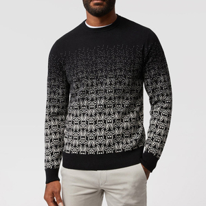 Men's <b>Black</b> <b>Wool</b>/Viscose Anti-Pilling Knitted <b>Cardigan</b> Full Sleeve Winter Wear - Product Image 1