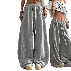 Men's Mid Wide Leg Baggy <b>Trousers</b> Soft Worsted Fabric Polyester/Cotton <b>Elastic</b> Sporty Breathable Eco-Friendly Lightweight - Product Image 5