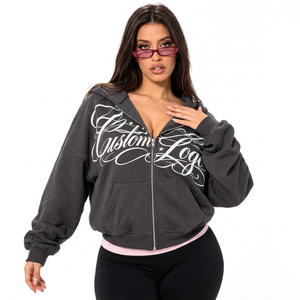 Custom <b>oversized</b> <b>hoodies</b> 440gsm cotton fleece minimalist <b>hoodies</b> with tonal embroidery for fashion brands - Product Image 1