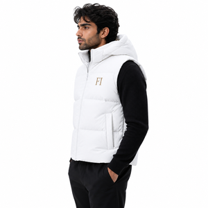 Gilet matelassé décontracté pour homme, veste sans manches à col montant et fermeture éclair, style streetwear Y2K, vente en gros, fournisseur personnalisé USA - Product Image 3