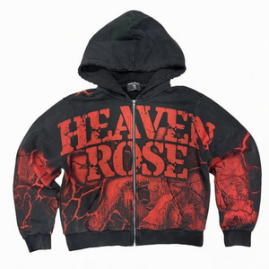 Sweat à capuche zippé unisexe oversize style grunge Y2K streetwear gothique imprimé intégral en molleton – Vente en gros, personnalisation OEM, logo sur mesure - Product Image 2