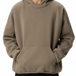 Sweat à capuche épais en polyester et coton pour homme, haute qualité, avec logo personnalisé, sweats à capuche en molleton épais, personnalisables, vierges, coupe oversize - Product Image 1