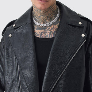 New Arrival Factory Proper Design Men's Shearling Leather <b>Jacket</b> Cheap Price Heavyweight <b>Sheepskin</b> Faux Fur Leather <b>Jacket</b> - Product Image 5