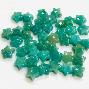 หินอัญมณีแกะสลักด้วยมือรูปทรงดาวหินอเมซอนธรรมชาติสำหรับทำเครื่องประดับลูกปัดแกะสลักขนาด10มม. - Product Image 2