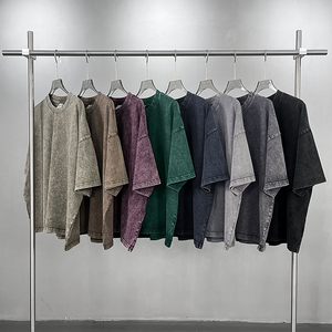 Camiseta de algodón con lavado ácido para hombre, corte holgado, fabricante de camisetas de alta calidad, camiseta extragrande personalizada - Product Image 4