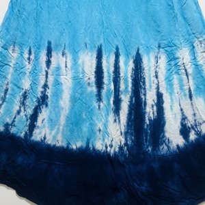 Tunique bohème sans manches pour femme, bleu tie-dye, avec col rond |   Robe décontractée ample et évasée pour l'été - Product Image 5